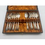 12 SILVER TEASPOONS - CASED - 6.2 OZS APPROX