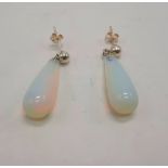 OPALITE TEAR DROP GEMSTONE STUD EARRINGS