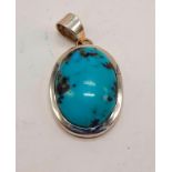 TURQUOISE STERLING SILVER PENDANT