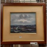 M.H.S (SPANISH XX CENTURY) SEA LANDSCAPE - OIL ON BOARD 23CM X 29CM