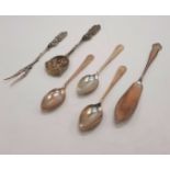 THREE HM SILVER SPOONS & OTHERS - 2 OZS APPROX