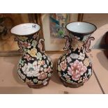 2 CHINESE ENAMELLED VASES 37CMS TALL