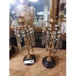 PAIR OF BRONZE FIGURAL CANDLESTICKS 33CMS (H) APPROX