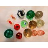 QTY OF GLASS PAPERWEIGHTS