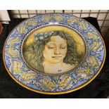 LARGE HAND PAINTED ITALIAN CHARGER - SIGNED PIRTONE 62 X 62