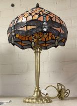 TIFFANY STYLE DRAGONFLY TABLE LAMP 54CMS (H) APPROX