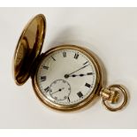 DENNISON FULL HUNTER POCKET WATCH - GOLD PLATED