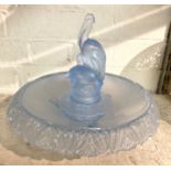 ART DECO GLASS PELICAN CENTRE BOWL 23CMS (H) APPROX