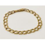 9CT GOLD TESTED CURB BRACELET - APPROX 9 GRAMS