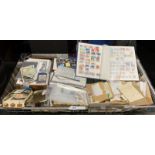 COLLECTION OF STAMPS INCL. FDCS, ALBUM OF STAMPS, SOME WORLDWIDE LOSE STAMPS , BANKNOTES & A