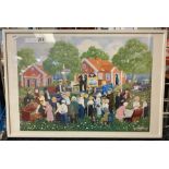 LITHOGRAPH ''UNTITLED'' AUCTION SCENE BY BERT HAGE HAVERO