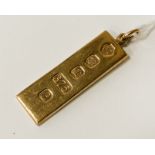 9CT GOLD INGOT PENDANT 15.4 GRAMS