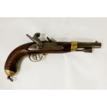 FRENCH PERCUSSION PISTOL EARLY 19C - NUMBERED & POST MARK 35CMS (L)