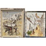 TWO PICTURES BY BERNARD DUFOUR 47CMS (H) X 38CMS (W) APPROX