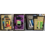4 MIXED MEDIA FRAMED ABSTRACTS BY THOMAND BARRY 2010 - LARGEST 50 X 67CM