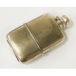 STERLING SILVER HIP FLASK BY M & B 4OZS APPROX (IMPERIAL)