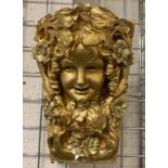 GILT ART NOUVEAU STYLE WALL HANGING 40CMS (H) A/F