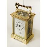 DAVID PETERSON BRASS CARRIAGE CLOCK 15.5CMS (HEIGHT WITH HANDLE)