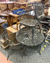 METAL GARDEN TABLE 2 CHAIRS & BENCH