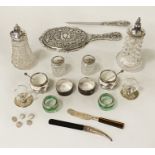 INTERESTING COLLECTION OF SILVER ITEMS - 16 ITEMS 5 SILVER BUTTONS