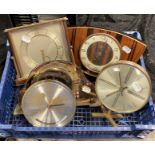 COLLECTION OF CLOCKS SOME ART DECO TO INCLUDE KIENZLE QUARTZ WORLD CLOCK & SMITHS - BATTERY CLOCK