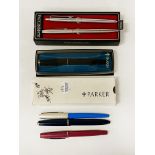 QTY OF PENS INCL. 3 PARKERS & OTHERS