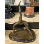 LARGE BRONZE ART DECO BALLERINA - SIGNED BY B.ZACH 37CMS (H) APPROX