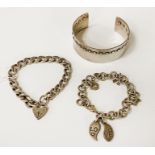 TWO HM SILVER BRACELETS & 1 OTHER BANGLE