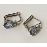 18CT GOLD TOPAZ & DIAMOND EARRINGS