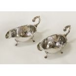 2 H/M SILVER SAUCE BOATS - 287 GRAMS