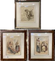 THREE WATERCOLOURS - 1 SIGNED