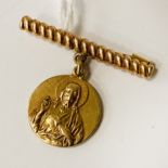 FRENCH 18CT GOLD PENDANT WITH BAR 4.3 GRAMS