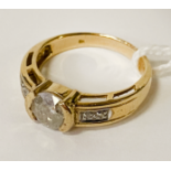 9CT GOLD DIAMOND RING (0.75) SIZE M