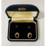 PAIR OF GOLD, DIAMOND & SAPPHIRE STUD EARRINGS WITH ADDITIONAL PAIR OF SAPPHIRE STUDS