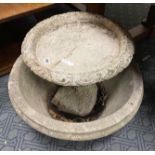 CONCRETE PLANTER & BIRD BATH