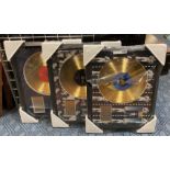 3 ELVIS PRESLEY GOLD COATED DISCS WITH CERTIFICATES