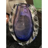 BLUE GLASS VASE 31CMS (H)