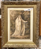 EARLY 20TH CENTURY WATERCOLOUR - OPHELIA 47CMS X 38CMS INC FRAME