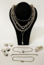 COLLECTION OF SILVER JEWELLERY