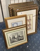 COLLECTION OF ARCHITECTURAL FRAMED PRINTS