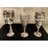 ROYAL SELANGER GOBLETS X 3 - LORD OF THE RINGS