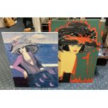 2 LARGE LIZ LONDON PRINTS - LARGEST 80CMS X 116CMS