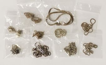 10 PIECES OF SILVER CHAINS & PENDANTS