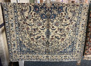 EXTREMELY FINE CENTRAL PERSIAN PART SILK NAIN RUG 195CMS X 133CMS