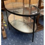 2 TIER GLASS & METAL TABLE