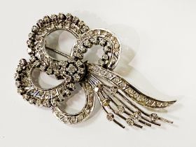 SILVER & DIAMOND BROOCH