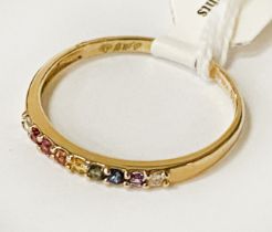 14K GOLD & GEMSTONE RING SIZE Q