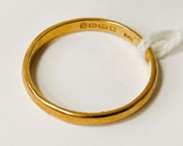 22CT GOLD RING - APPROX 1.9 GRAMS SIZE K