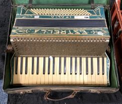 MOTHER OF PEARL ESTRELLA ITALIA ACCORDION IN A CASE