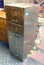SILVER FIVE DRAWER FILING CABINET